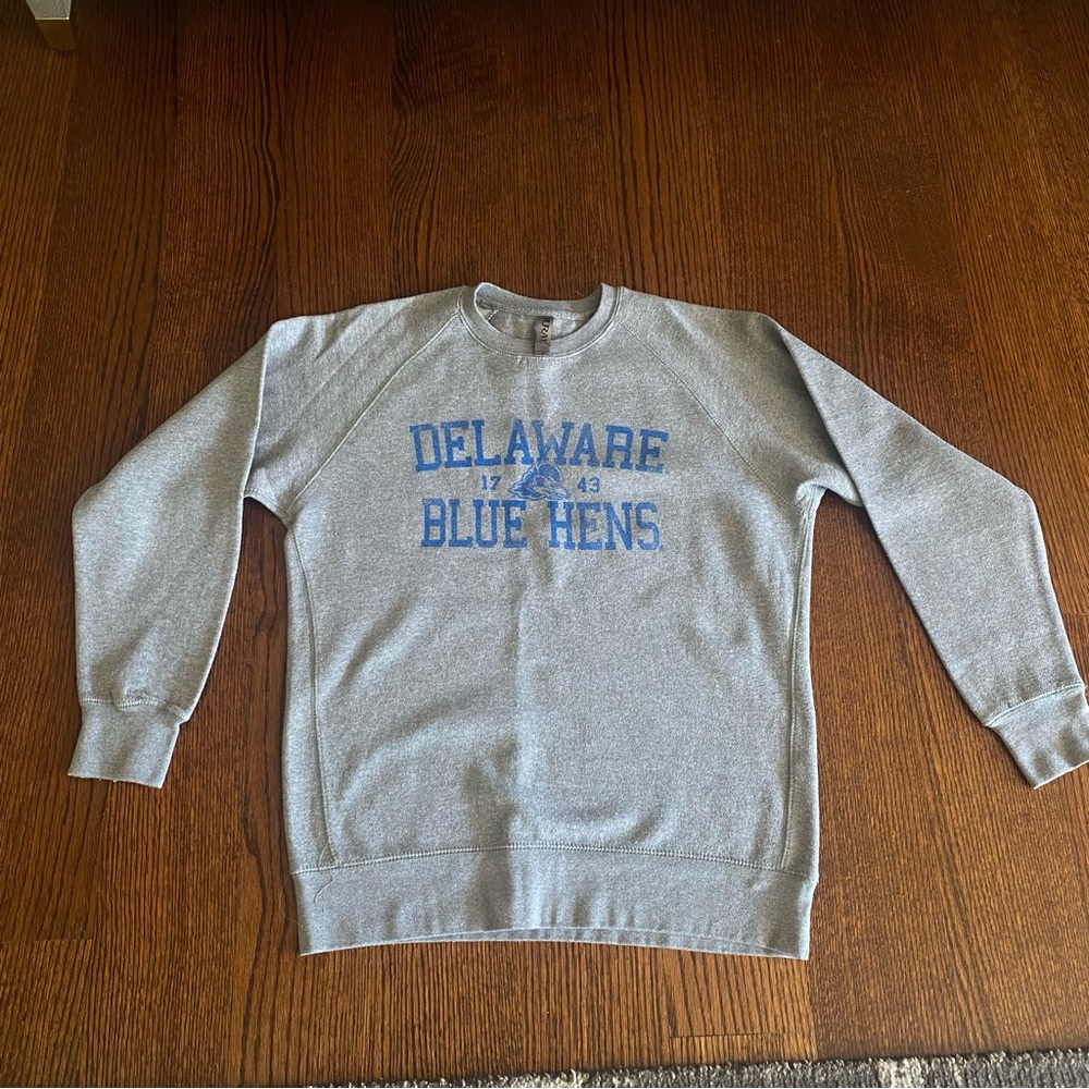 Delaware Blue Hens Gray Crewneck Sweatshirt